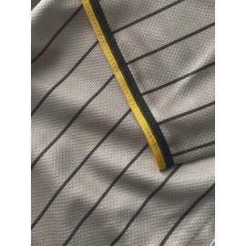 Men's Brown Striped #23 Baseball Shirt - Loose Fit Embroidered Sportswear with V-Neck & Button Closure, Breathable Fabric for Casual Streetwear, Outdoor Activities & All-Season Comfort (Adults & Teens), Sports Apparel, Sporty Design, Embroidered Detailing