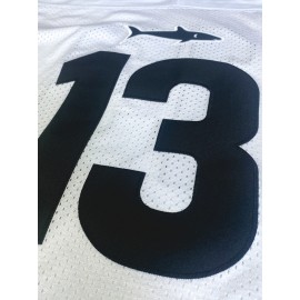 Men'S White # 13 Rugby Shirt with Loose Embroidered Sports, Fashionable, Casual, Street Breathable Rugby Top