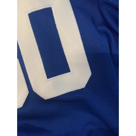 Men'S Blue # 30 Baseball Shirt, Classic Letter Embroidery Design, Button style Short Sleeve Breathable Shirt, Training and Competition Category: Men'S Baseball Shirt