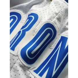 [Everyday Comfort] Men's White #27 Basketball Shorts, Classic Letter Embroidery Design, Breathable Button- Shirt, Polyester 100%, Loose Fit, with Knit Fabric for Training & Competition, All Seasons Sports Style