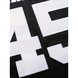 SheLucki Men'S Polyester #45 Embroidered Sports Jersey, Casual & Training V-Neck Rugby Shirt, Breathable, Slight Stretch, Loose Fit, for Daily, Running, Hiking, Outdoor Activities, Adult & Teen, Four Seasons Wear