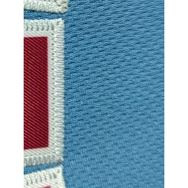 Men'S Moon Blue Baseball Shirt, Classic Letter Embroidery Design, Button style Short Sleeve Breathable Shirt, Training and Competition Category: Men'S Baseball Shirt