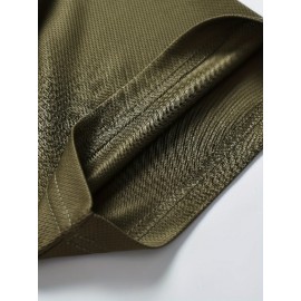 Men's Army Green #1 Baseball Jersey Loose Embroidery Sporty, Fashionable, Casual, Breathable On The Street