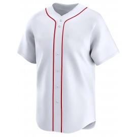 Men's Boston #16 Baseball Jersey - Moisture-Wicking Breathable 100% Polyester, Lightweight UV Protection & Fade-Resistant, V-Neck Button-Up Sportswear for Training, Casual Wear, Outdoor Activities - Ideal Gift for Baseball Fans
