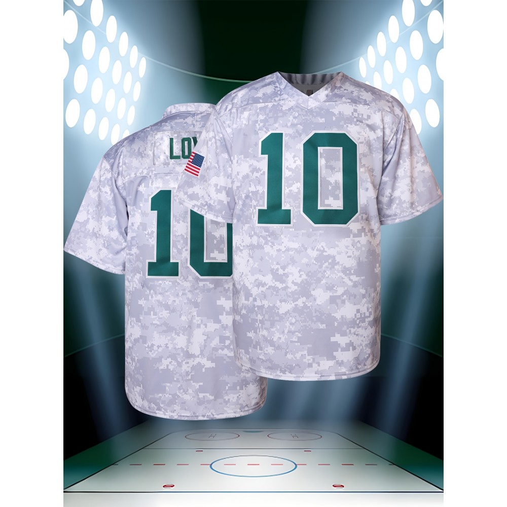 Men'S Rugby Uniform # 10 Camouflage Breathable V-neck Rugby Uniform