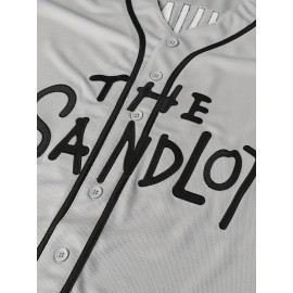 Men's Gray Embroidered Polyester Baseball Shirt # 30 Loose Knit Fabric Breathable V-neck Sports Top Suitable for Spring, Summer, And Autumn Sizes S-3XL