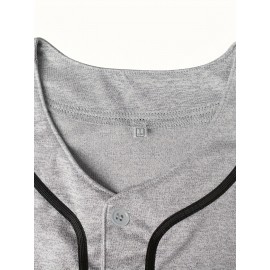 Men's Gray Embroidered Polyester Baseball Shirt # 30 Loose Knit Fabric Breathable V-neck Sports Top Suitable for Spring, Summer, And Autumn Sizes S-3XL