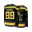 Men's #99 Black & Golden Ice Hockey Jersey - Embroidered, Breathable Polyester, V-Neck Captain's Sweatshirt with Striped Accents - Sporty & Casual Wear for All Seasons