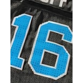 Men'S American Football Top # 16 Black Football Jacket Breathable V-neck Embroidered Polyester Loose Fabric