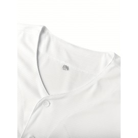 [Casual Style] Men's #27 White Baseball Jersey - Breathable V-Neck, Loose Fit with 
