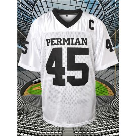 Men'S American Football Shirt # 45 White Football Sweatshirt Breathable V-neck Knitted Loose Fabric Suitable For Team Sports Training Competition Street Christmas Halloween Size S-3XL
