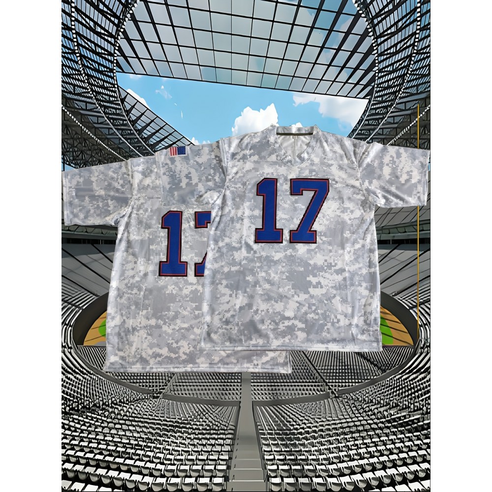 Men's #17 Camo Rugby Jersey - V-Neck,, Loose Fit for Training, Team Sports & Casual Wear, Sizes S-XXXL
