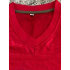 Men's #6 BaySide Red American Football Jersey - Embroidered Polyester, V-Neck, Striped Accents, Sizes S-XXXL - Ideal for Team Sports, Casual Wear & Outdoor Activities