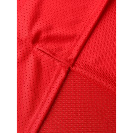 Men's #6 BaySide Red American Football Jersey - Embroidered Polyester, V-Neck, Striped Accents, Sizes S-XXXL - Ideal for Team Sports, Casual Wear & Outdoor Activities