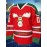 Men's #00 Red & Green Striped Ice Hockey Jersey with Cartoon Embroidery - V-Neck, Long Sleeve, Polyester, Machine Washable - Ideal for Team Sports, Casual Outings, and Holiday Celebrations, Hockey Stocking Stuffers