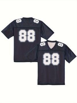 Plus Size Women's Dallas #88 Polyester Football Jersey, Women V-Neck Game Day Sports Shirt With Slight Stretch, Breathable Casual Knit Fabric For All Seasons, Loose Fit Adult & Teen, Fans Gift Women Youth, For Casual, Party, And Training Wear