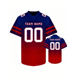 Custom Personalized Football Jerseys with Team Numbers Printed, Tailored Plus-Size Short-Sleeve Shirts, Perfect Gifts for Fans.