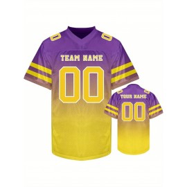 Custom Personalized Football Jerseys with Team Numbers Printed, Tailored Plus-Size Short-Sleeve Shirts, Perfect Gifts for Fans.