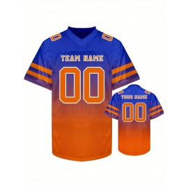 Custom Personalized Football Jerseys with Team Numbers Printed, Tailored Plus-Size Short-Sleeve Shirts, Perfect Gifts for Fans.