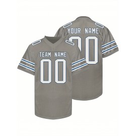 Custom Personalized Football Jerseys with Team Numbers Printed, Tailored Plus-Size Short-Sleeve Shirts, Perfect Gifts for Fans.