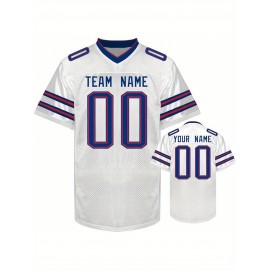 Custom Personalized Football Jerseys with Team Numbers Printed, Tailored Plus-Size Short-Sleeve Shirts, Perfect Gifts for Fans.