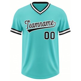 Customizable Plus Size V-Neck Baseball Jacket - Personalized Name & Number Stitched Design, Red/Black Contrast, Comfortable Non-Stretch Fabric, Breathable Summer Sports Shirt for Women, Casual Sportswear | Sporty Vneck Jacket | Durable Sportswear