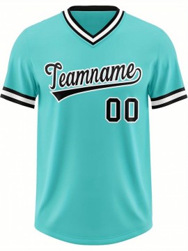 Customizable Plus Size V-Neck Baseball Jacket - Personalized Name & Number Stitched Design, Red/Black Contrast, Comfortable Non-Stretch Fabric, Breathable Summer Sports Shirt for Women, Casual Sportswear | Sporty Vneck Jacket | Durable Sportswear