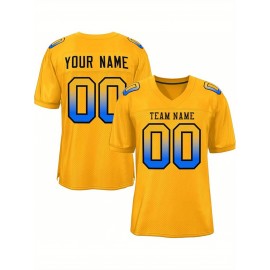 Custom Soccer Jersey - Personalized Team Name & Number, Breathable Mesh Back, V-Neck Design, Short Sleeve Summer Top for Sports & Casual Wear - Perfect Gift for Fans, Soccer Jersey, Fan Merchandise, Sporty Aesthetic, Comfortable Fit