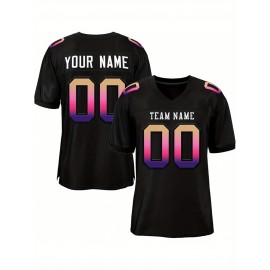 Custom Soccer Jersey - Personalized Team Name & Number, Breathable Mesh Back, V-Neck Design, Short Sleeve Summer Top for Sports & Casual Wear - Perfect Gift for Fans, Soccer Jersey, Fan Merchandise, Sporty Aesthetic, Comfortable Fit
