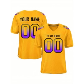 Custom Soccer Jersey - Personalized Team Name & Number, Breathable Mesh Back, V-Neck Design, Short Sleeve Summer Top for Sports & Casual Wear - Perfect Gift for Fans, Soccer Jersey, Fan Merchandise, Sporty Aesthetic, Comfortable Fit