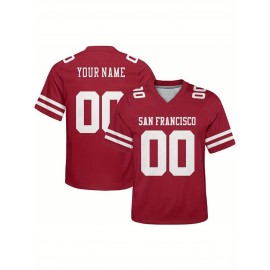 Customized plus-size football shirts, personalized short-sleeved shirts with any name and number, plus-size Women's football city team gifts